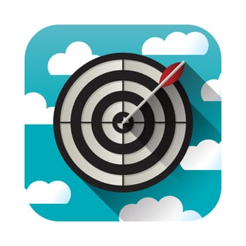 Target practice application icon over white background