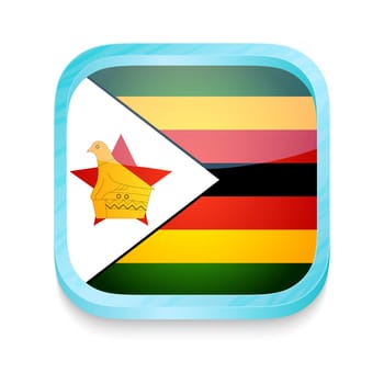 Smart phone button with Zimbabwe flag