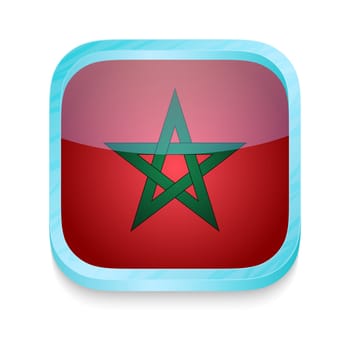 Smart phone button with Morocco flag