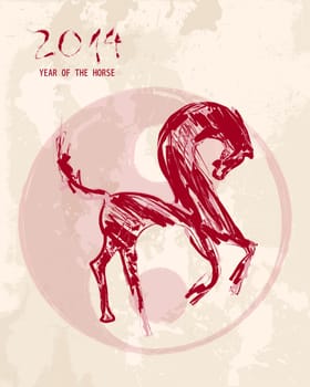 Chinese New Year of the Horse 2014 illustration