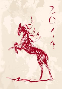 Sketch style drawing with grunge background