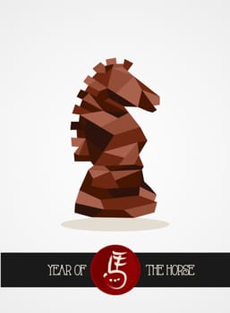 Triangle composition chess figure illustration