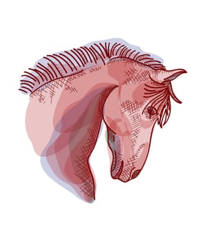 2014 Chinese New Year of the Horse hand drawn silhouette illustration. EPS10 vector file with transparency layers.