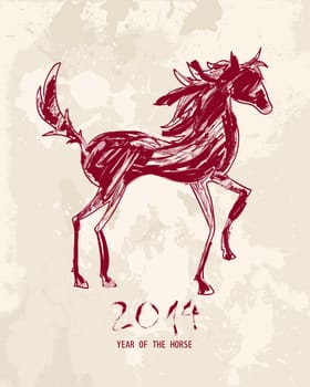 2014 Chinese New Year of the Horse illustration