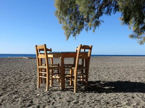 Seating on the beach