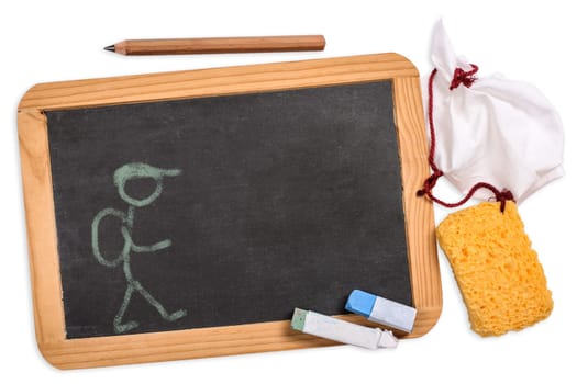 Chalkboard with stick figures,blackbord