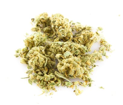 marijuana isolated on white background. Medical Marijuana C.