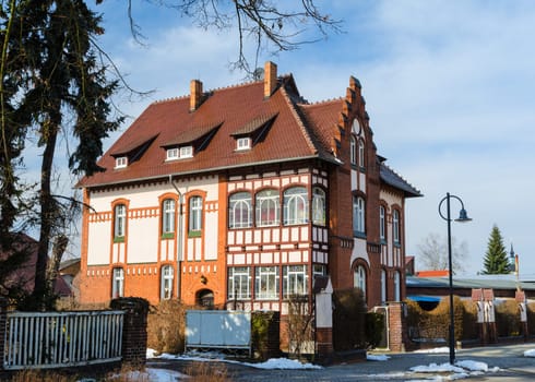 Exterior of splendid traditional european family villa in the country