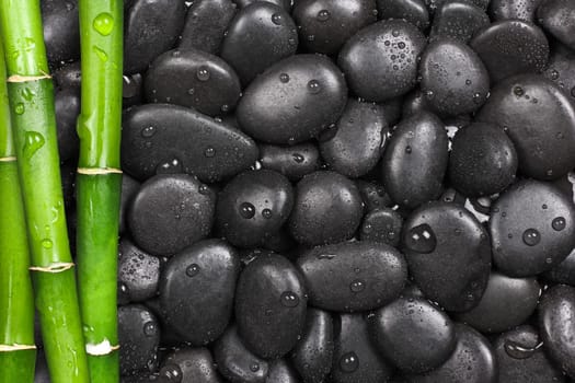 Hot stones with bamboo,wellness