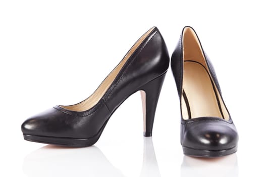 Woman shoes isolated on white. Nice woman shoes
