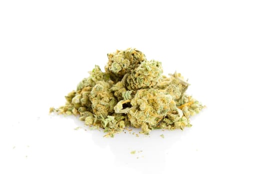 marijuana isolated on white background. Medical Marijuana C.