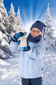 Ski trip with equipment