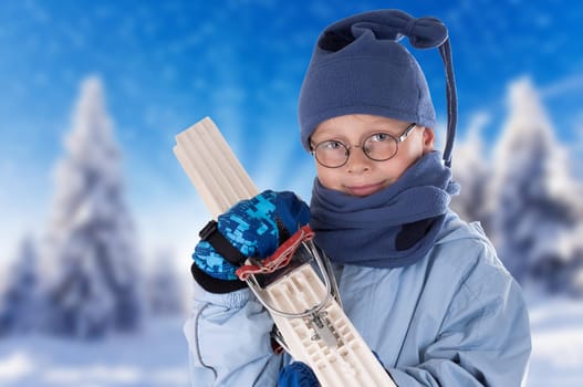 Ski trip with equipment
