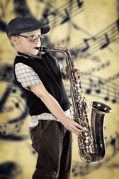 while playing the saxophone
