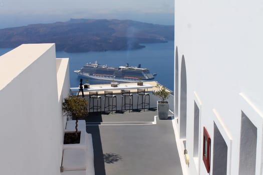 Cruise boat from the top of Cyclades islands