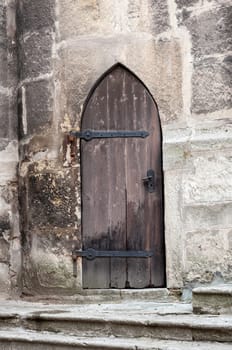 Medieval castle gothic door, Kutna Hora, Czech Republic.