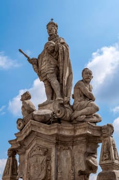 King statue, Saint John of Nepomuk, in Kutna Hora, Czech Republic.
