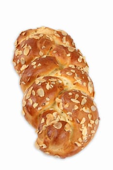 Braided yeast braid with almonds