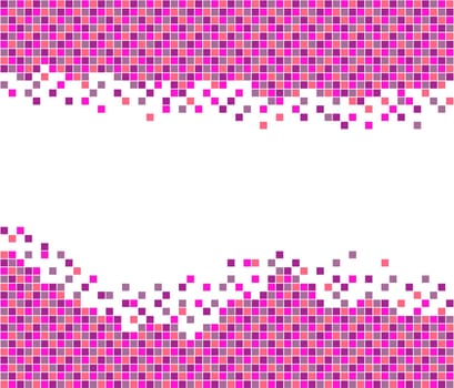 Mosaic in pink and violet with free white area for text