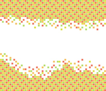 Tile pattern with free white area in yellow,green,red,orange