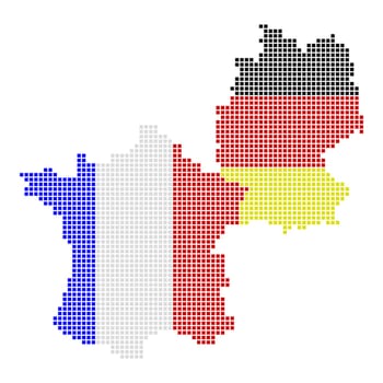 Maps of Germany and France in national colours
