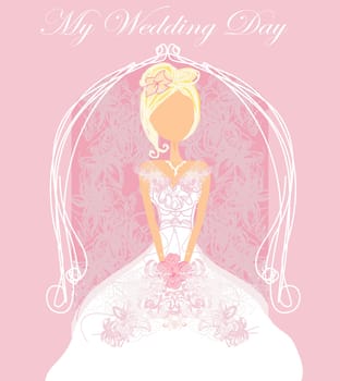 Abstract Beautiful floral bride card
