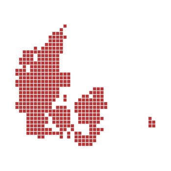 Map of Denmark from red pixels
