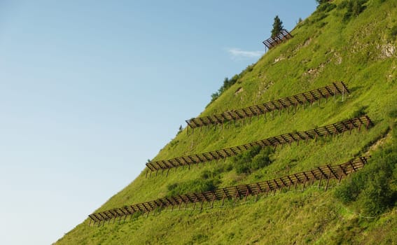Avalanche protection in an endangered area