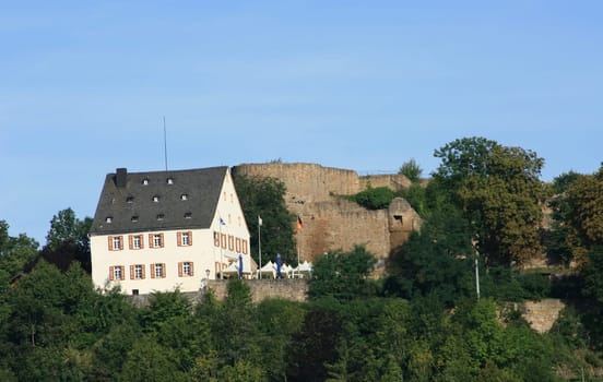 View of the castle ruin Kyrburg near Kirn,Germany