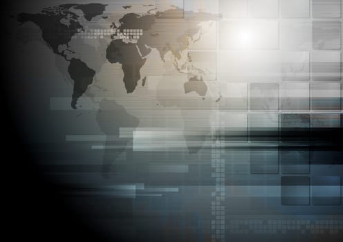 Corporate technology vector world map backdrop