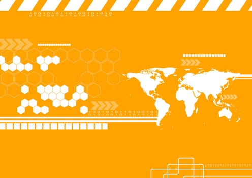 Corporate technology world map backdrop. Vector illustration eps 10