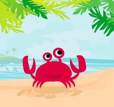 Illustration of a funny crab