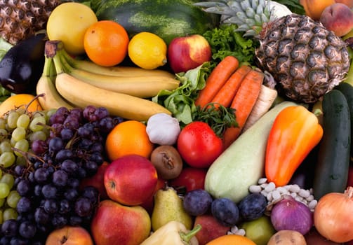 Collection of fruits and vegetables.