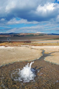 Hot Spring with mineral deposits
