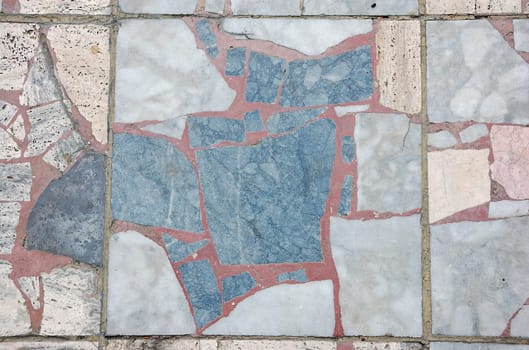 Outdoor  floor made of tiles