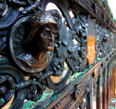 Fence with relief in  Milano, Italy