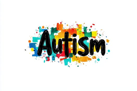 Autism Awareness Day colorful kid hand together..