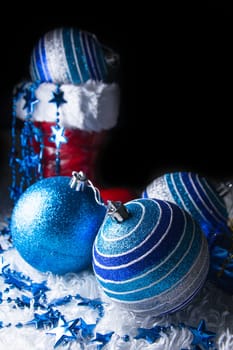 Blue Christmas with black background