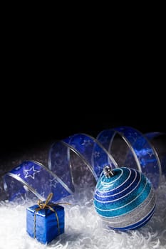 Blue Christmas with black background