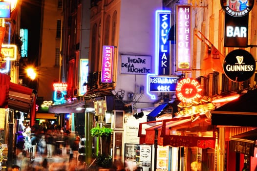 Latin Quarter of Paris. Famed for its nightlife Paris has about 40 000 restaurants
