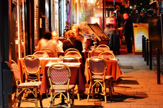 Latin Quarter of Paris. Famed for its nightlife Paris has about 40 000 restaurants