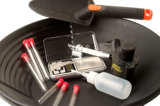 Together of tools for gold washing