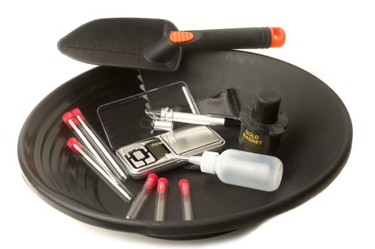 Together of tools for gold washing