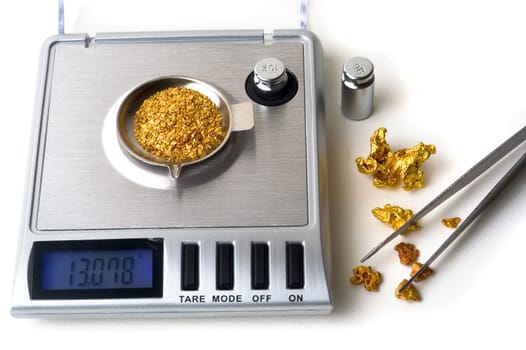 Weighing of gold