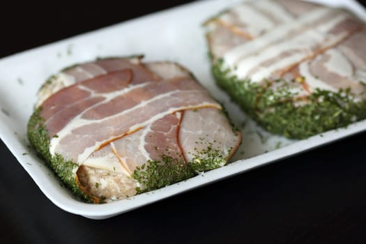Details of a famous recipe of a savoyard speciality, pave savoyard.