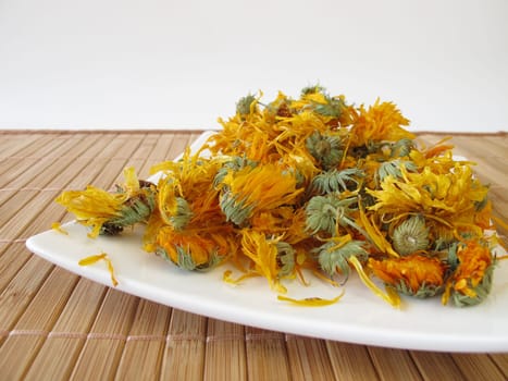 Dried marigold flowers