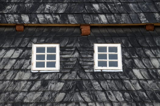 Shingle cladding of a house in Extertal-Bösingfeld