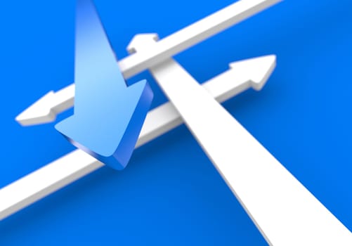 Arrow Concept Four Directions - Blue White