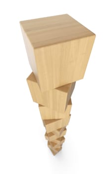 Tower made of wooden blocks insulated 5