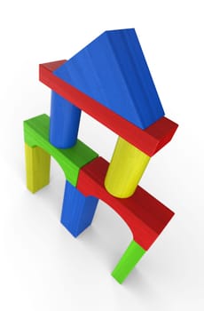 House made of colourful building blocks 6